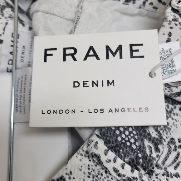 Frame Denim Womens Python Print Mid-Rise Cropped Jeans - Picture 4 of 10